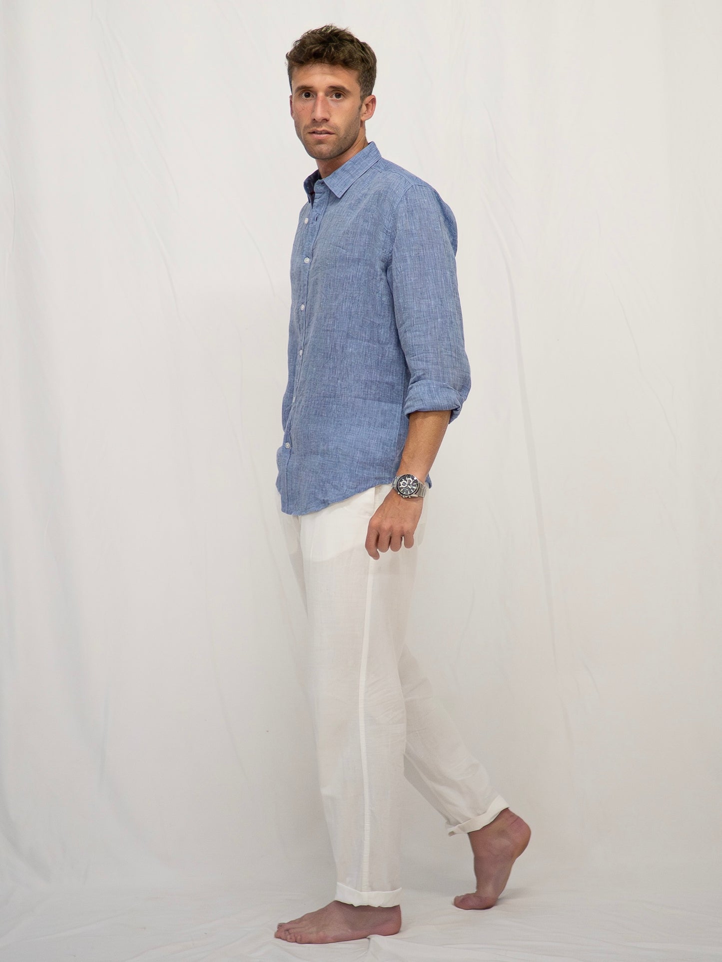 Luxury Denim Blue Shirt