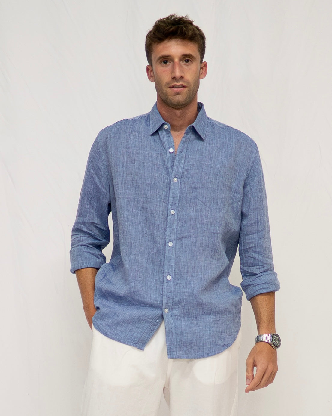 Luxury Denim Blue Shirt