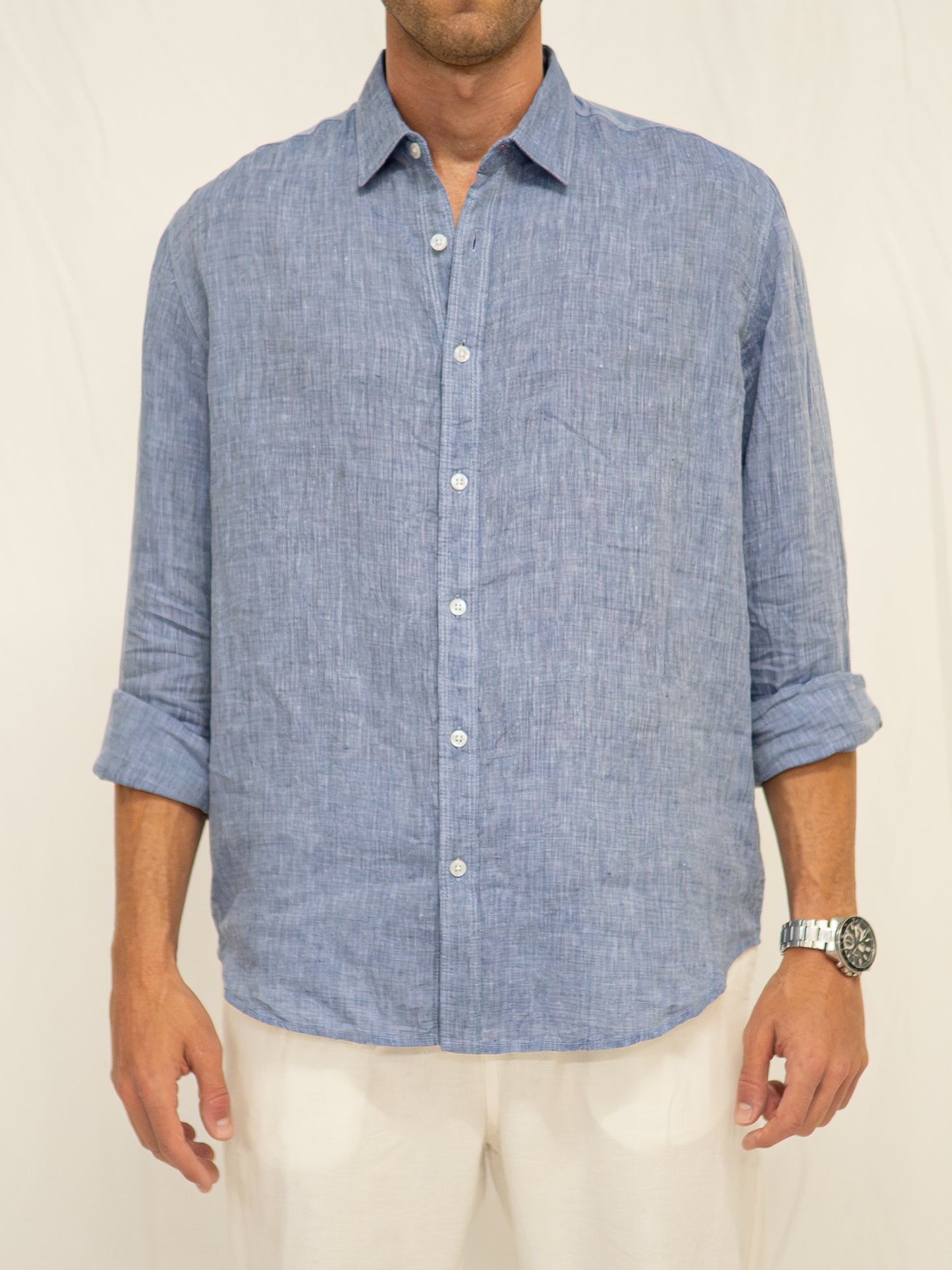 Luxury Denim Blue Shirt
