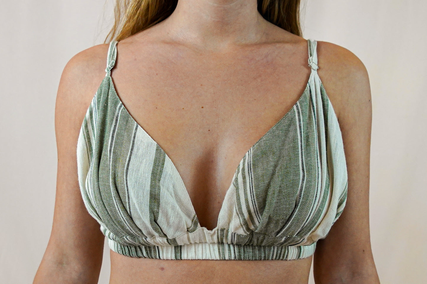Olive Green Flower Top